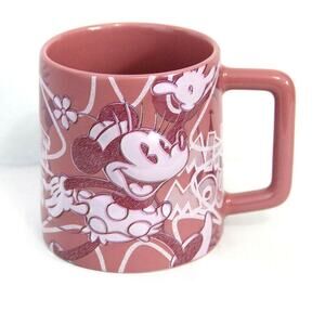 NEW Disney Store Pink MINNIE MOUSE COFFEE MUG Tea Cup Cartoon Comic Art NIB!